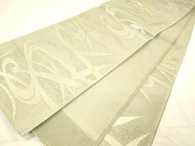 平和屋着物＊夏物 六通柄袋帯 流水草葉文 金銀糸 正絹 逸品 DABB3606cm