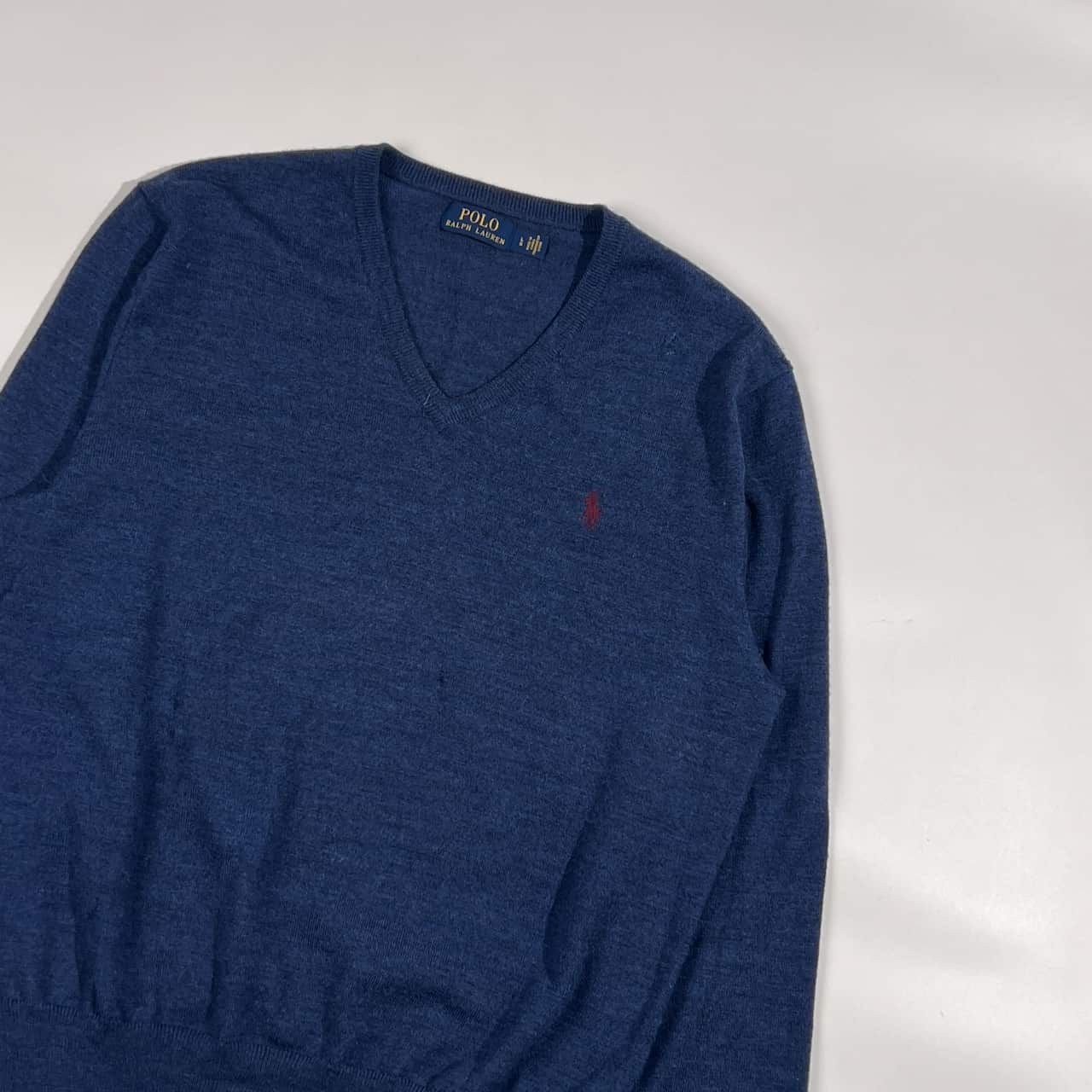 POLO RALPH LAUREN ラルフローレン Vネック ウール ニット セーター L 