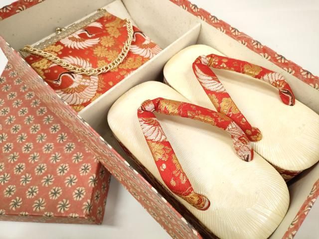 平和屋着物○和装小物 七五三 女の子 ぽっくり下駄・バッグセット こっ