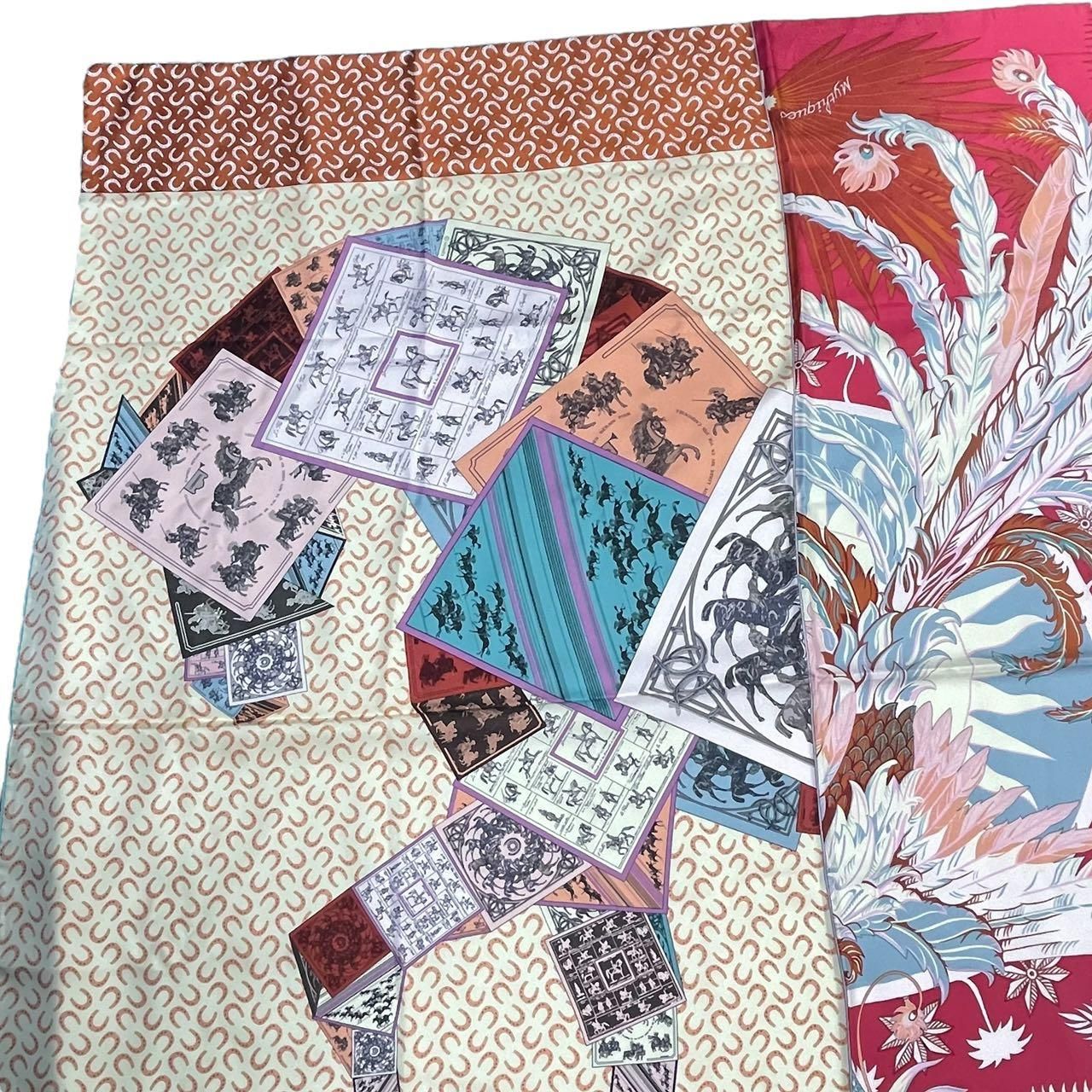 新品同様 HERMES エルメス スカーフ シルク カレ140 A Cheval sur mon