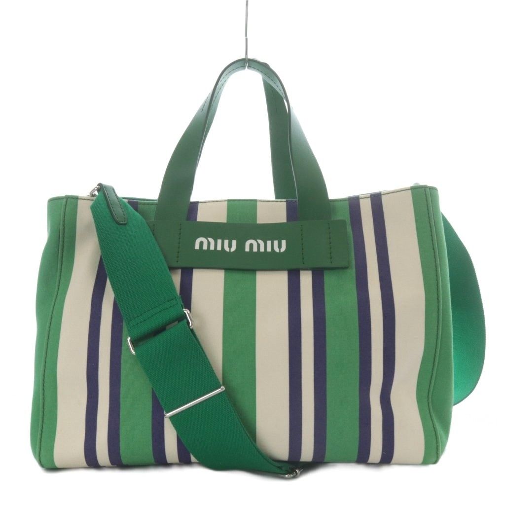 ミュウミュウ MIUMIU トートバッグ ショルダーバッグ 2way キャンバス 