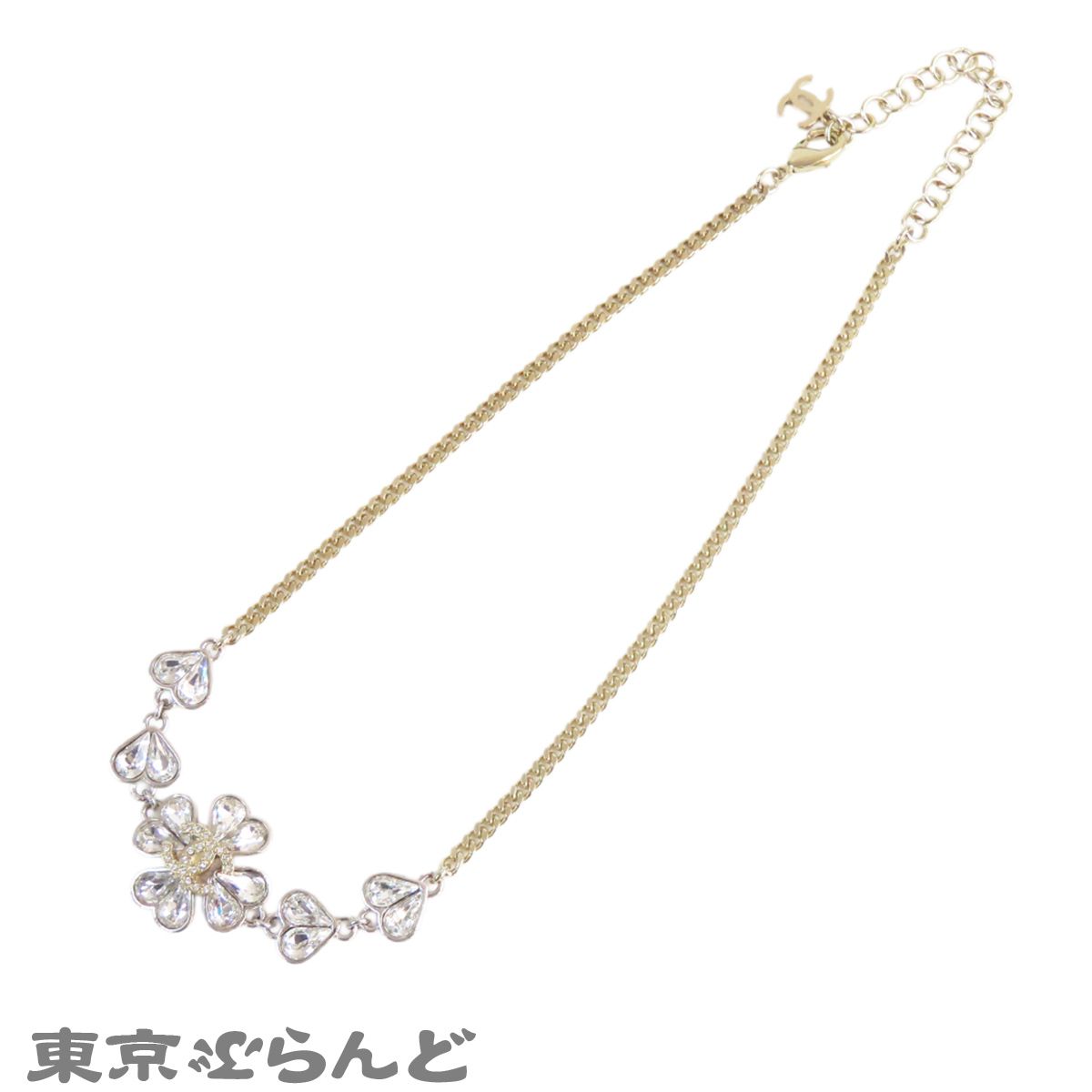 シャネル CHANEL ネックレス ゴールドxシルバー メタル ハート