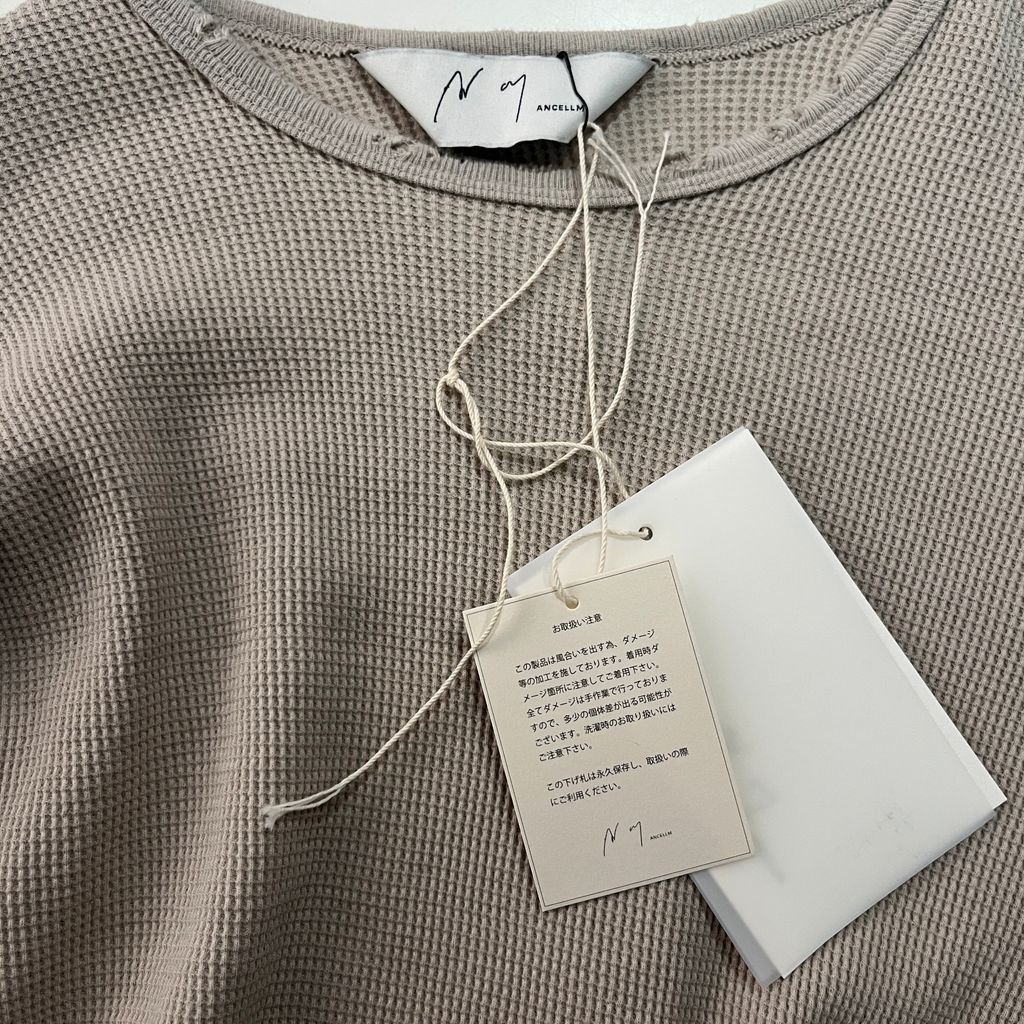 ANCELLM アンセルム 25AW DAMAGE WAFFLE CREW LS T-SHIRT ダメージ加工