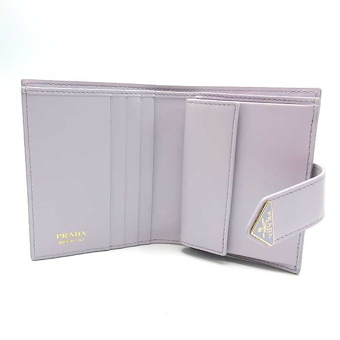 新品】プラダ 1MV204 CITY CALF TAB / GLICINE 財布 二つ折り財布