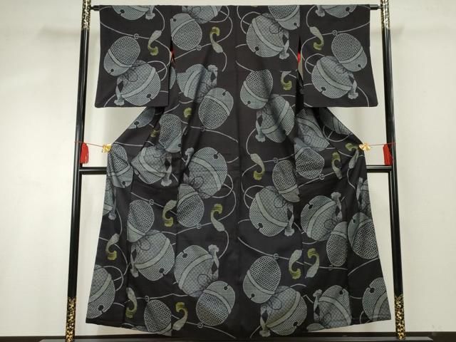 平和屋着物○アンティーク 大正ロマン 本場大島紬 総絣 鈴文 正絹 逸品