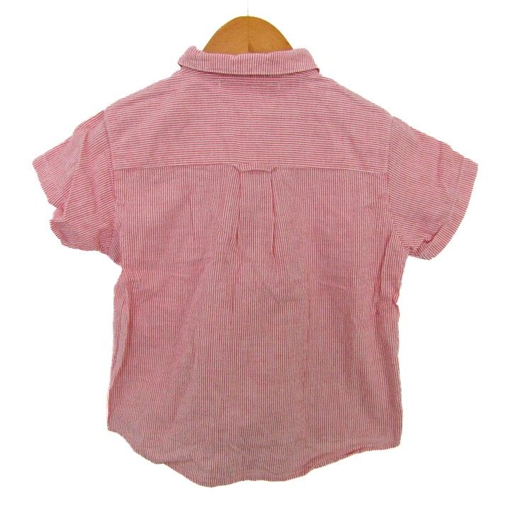 ファミリア 半袖シャツ トップス ボタンダウン ストライプ柄 キッズ