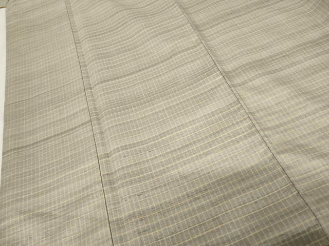 平和屋着物●伝統工芸品　伊那紬　手織り　草木染　格子　証紙付き　正絹　逸品　AABF6623cs 平和屋着物○伝統工芸品 伊那紬 手織り 草木染 格子 証紙付き 正絹