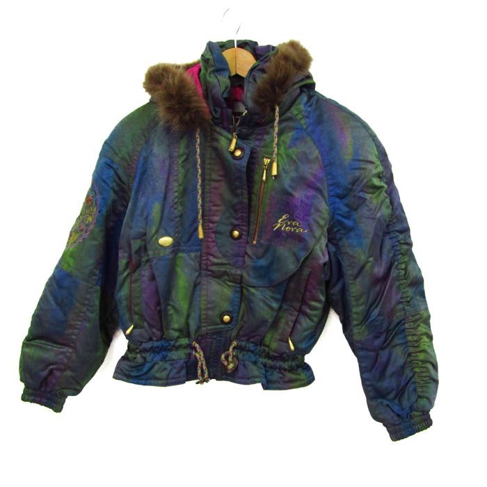 EVANOVA ミズノ　スキーウェア 希少　当時物　レトロ　ヴィンテージ　美品 エバノバ ジャケット スキーウエア ミズノ ファー付き レディース 9月2