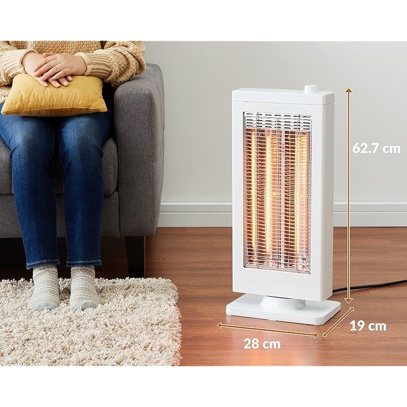 Amazonベーシック 900 W カーボンヒーター 電気ストーブ 遠赤外線 自動