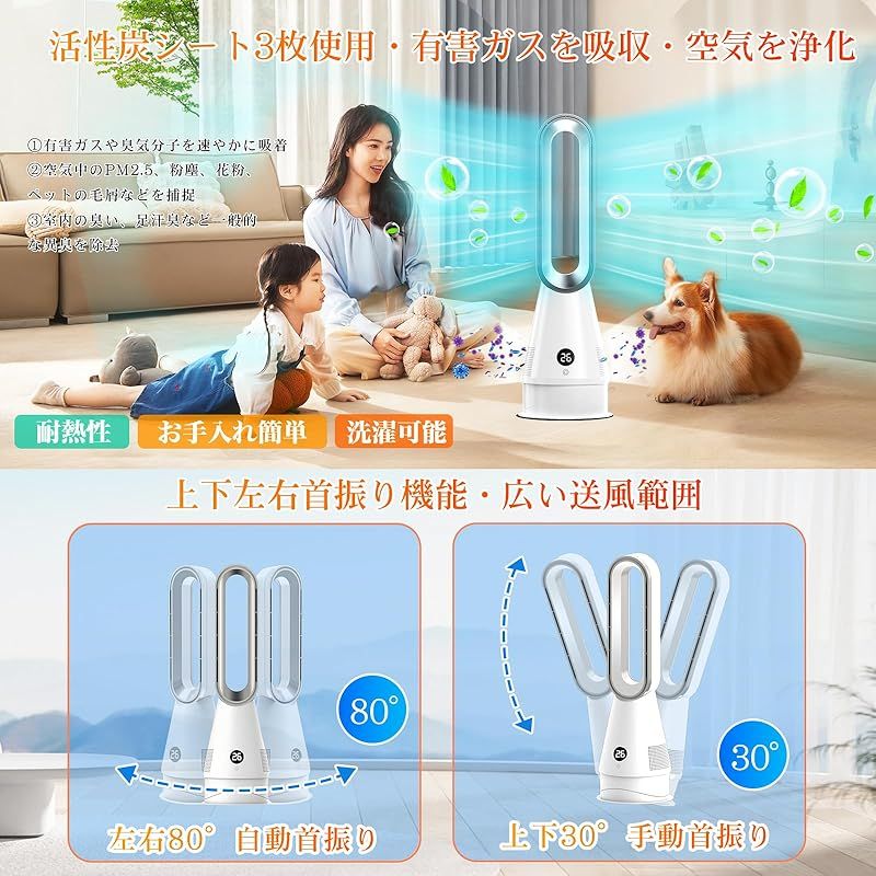 セラミックヒーター【2025革新冷暖兼用・1台6役・羽根なし扇風機・ECO