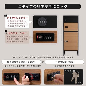 宅配ボックススリムハイタイプ3ボックス