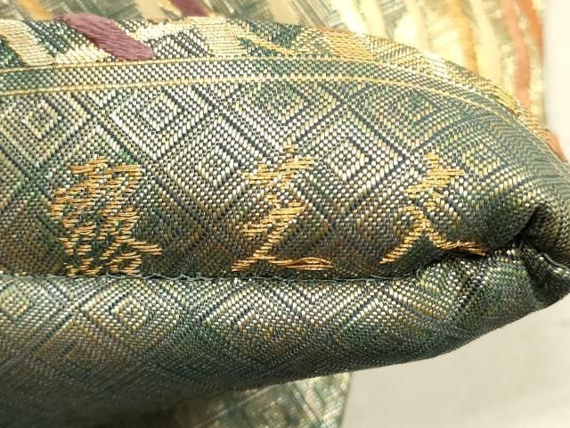 平和屋着物◎六通柄 本袋帯 鳳凰花唐草文 金糸 正絹 逸品