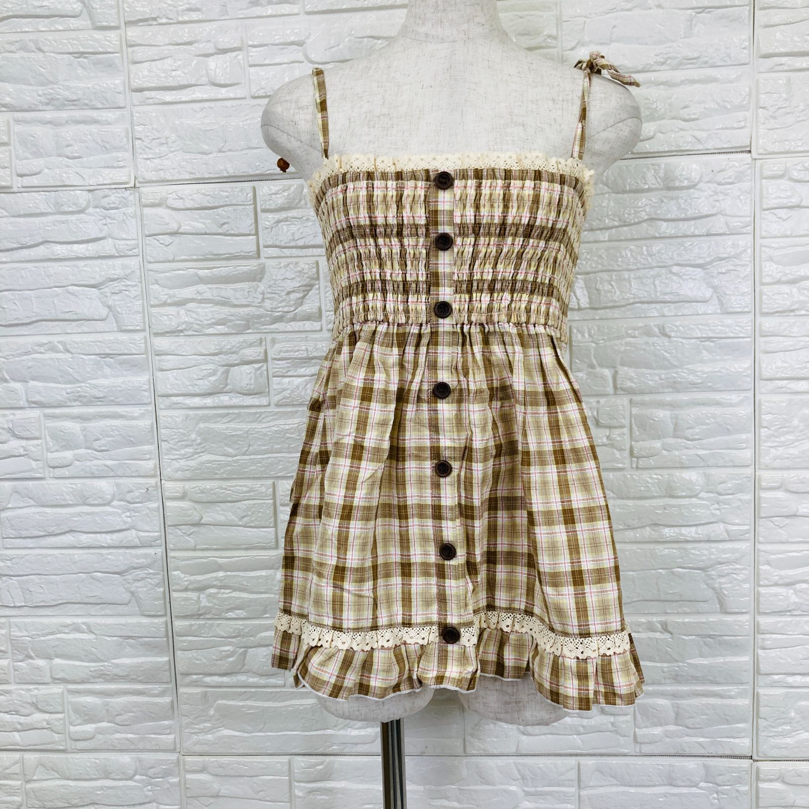 LIZ LISA キャミソール ポンポン付 ストラップ (ピンク) LIZ LISA