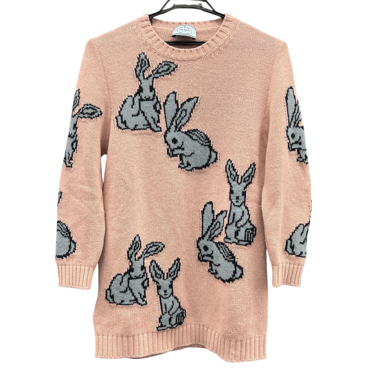 PRADA 希少 美品 ウサギ ウール カシミヤ 長袖 クルーネック セーター 