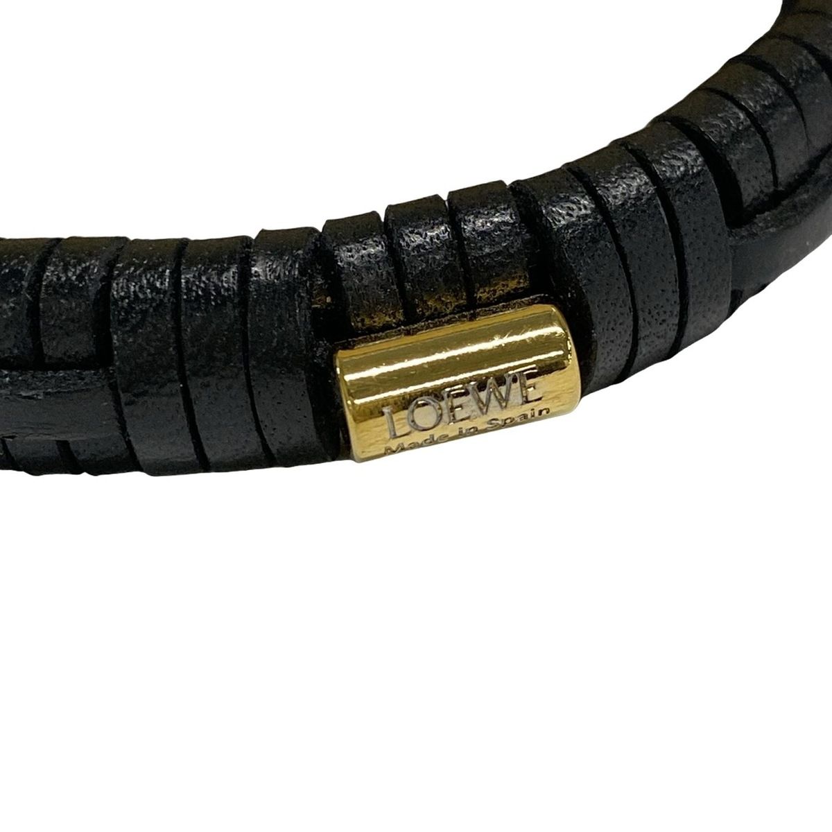LOEWE(ロエベ) バングル美品 ウーブン バングル J242240X43 黒 
