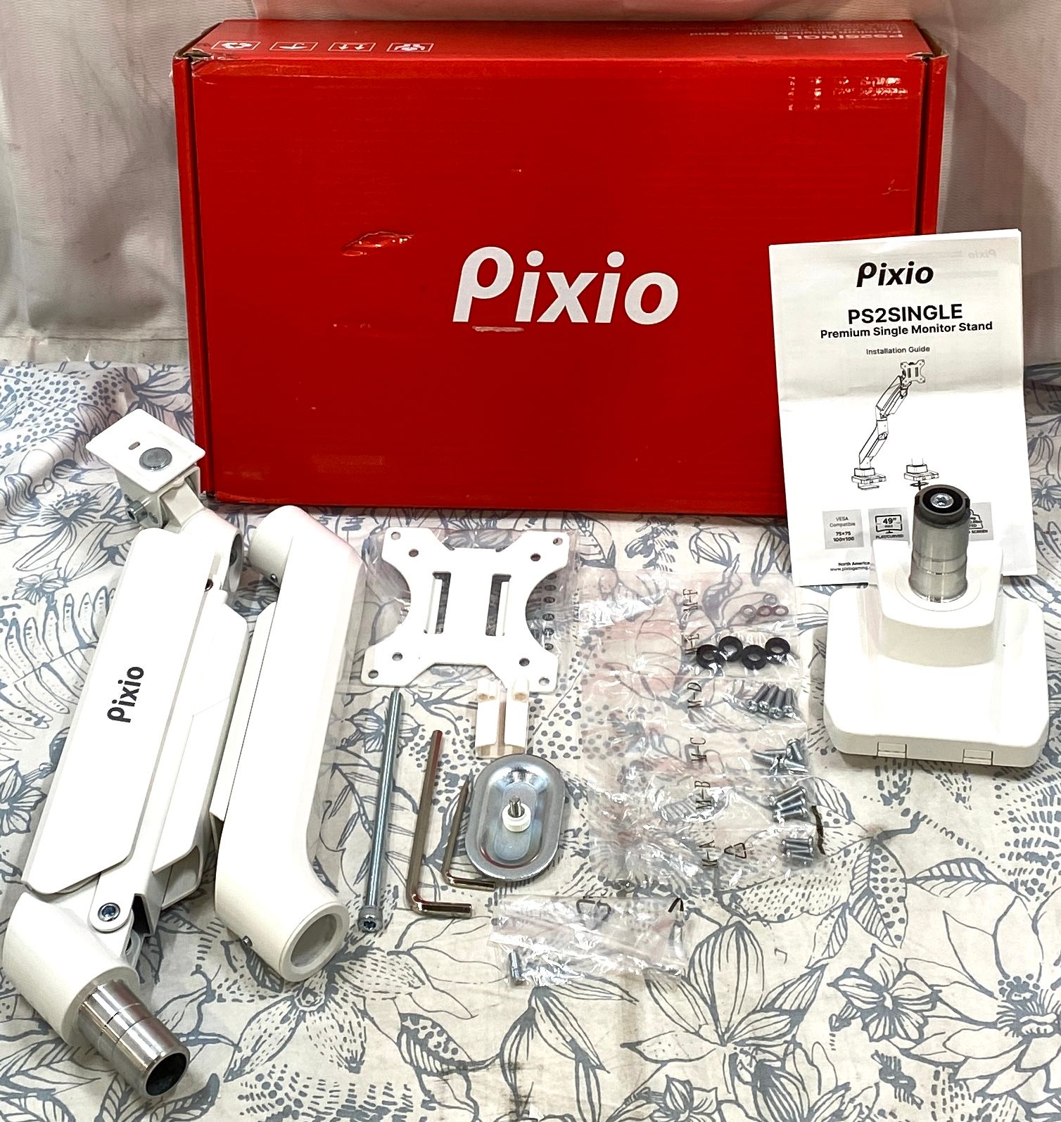 美品】 Pixio PS2SW モニターアーム シングル ホワイト 耐荷重18kg 17