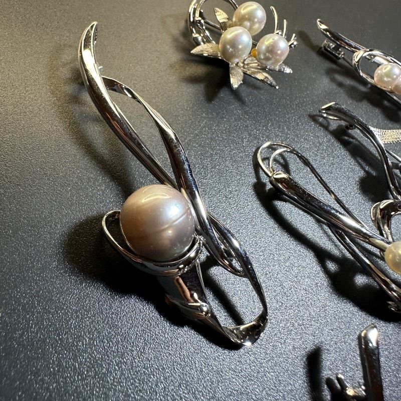 vintage】9点 SILVER刻印 tasaki 1点含む パールブローチ セット売り