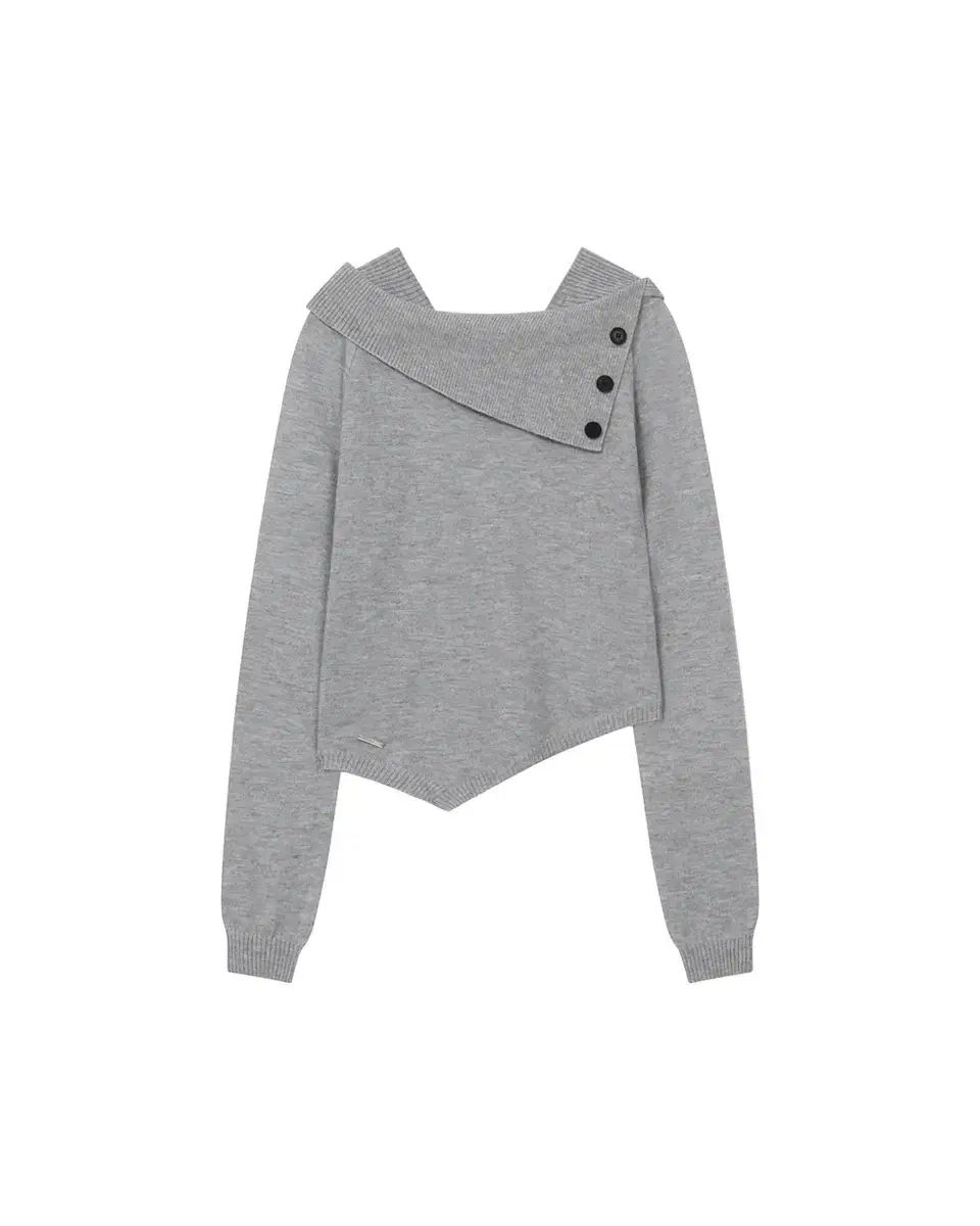 ミセキ ソウル ニット ライトグレー Oblique line button knit 【公式