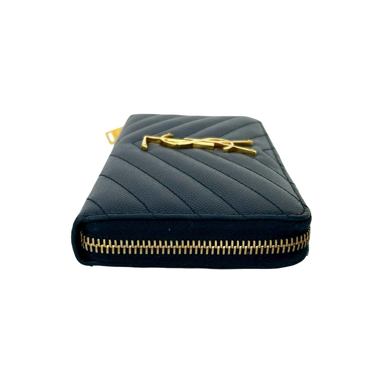 ✨美品✨サンローラン パリ 長財布 ロゴプレート メンズ ネイビー カーフレザー ✨美品✨サンローラン パリ 長財布 ロゴプレート メンズ ネイビー