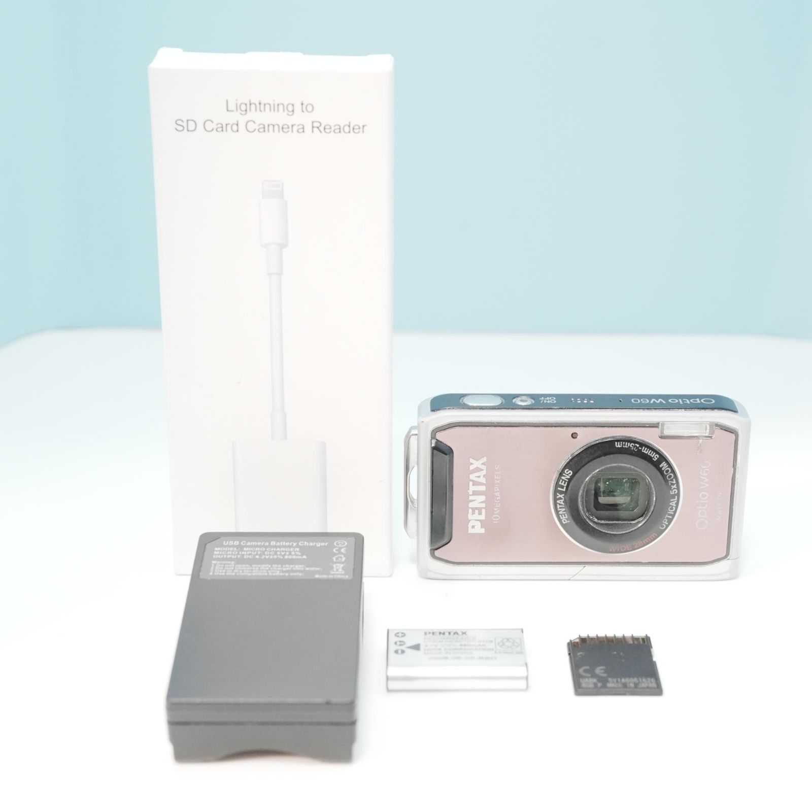 PENTAX Optio W60 防水デジカメ 美品 付属品完備 動作確認 PENTAX Optio W60 デジカメ スマホ転送OK フルセット a5753 - メルカリ