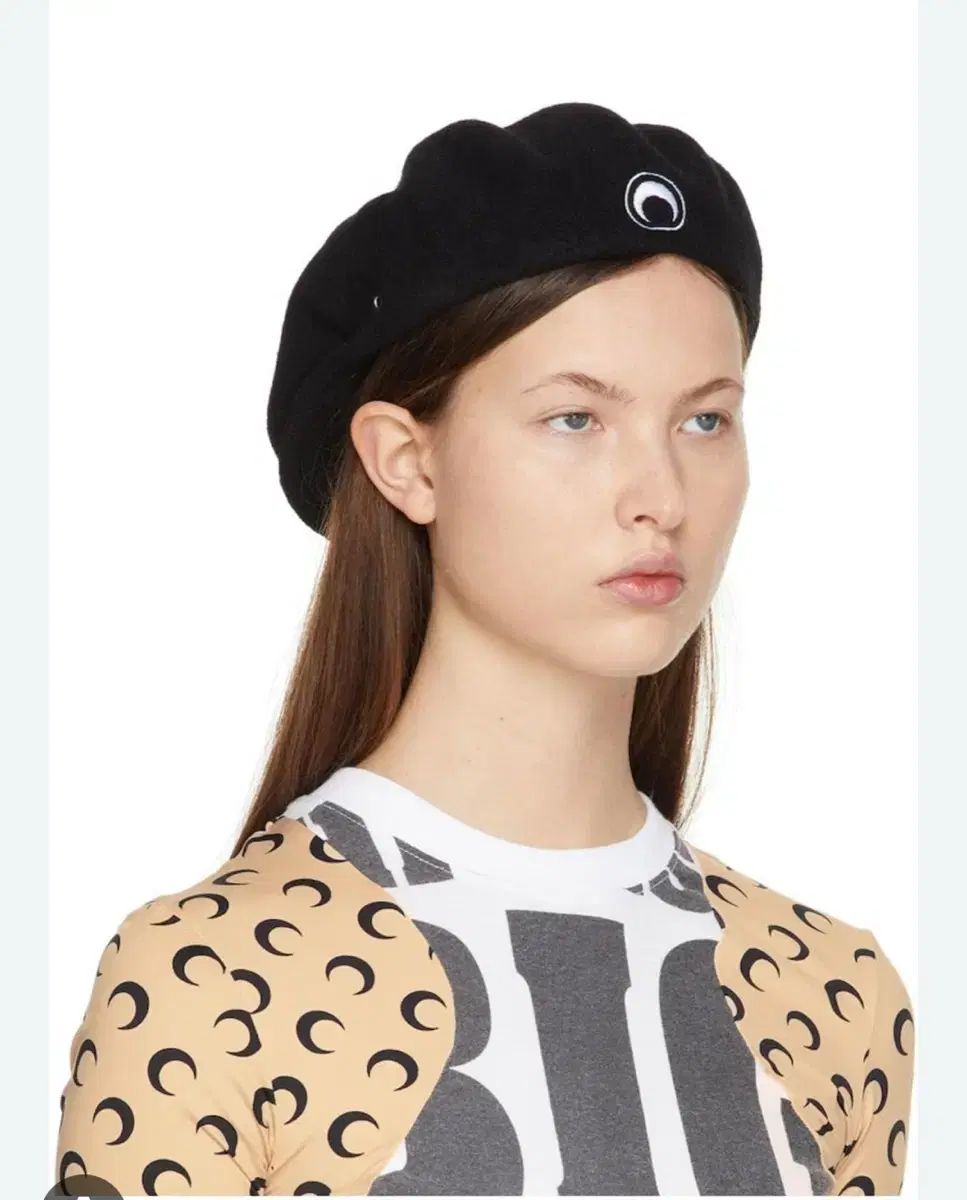 MARINE SERRE ブラック ベレー帽 Marine Serre ムーン ベレー帽 | ブラック | FARFETCH JP