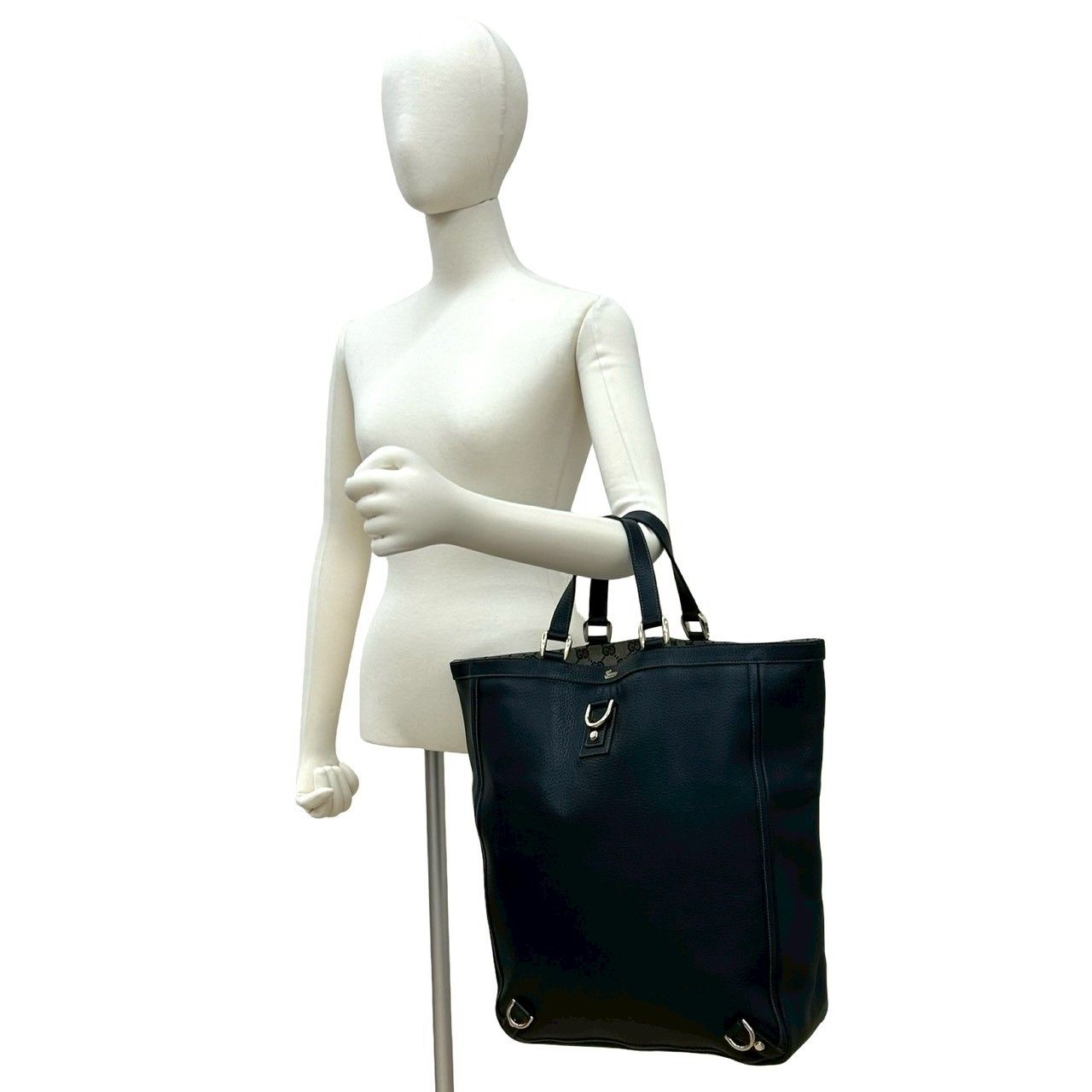 極 美品 希少品 GUCCI グッチ アビー ロゴ 金具 レザー 本革 トート