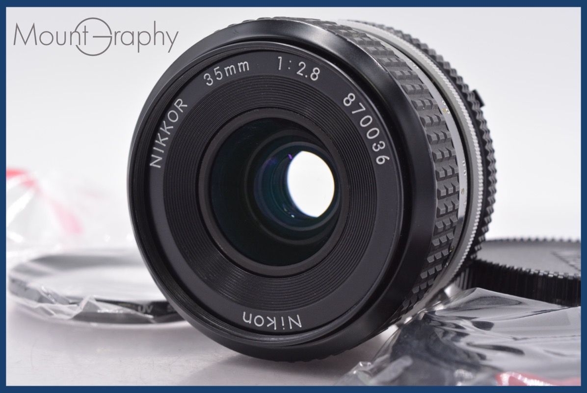 動作保証】 ニコン Nikon NIKKOR 35mm F2.8 Ai 前後キャップ&レンズ