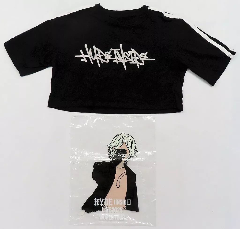 中古】Tシャツ HYDE クロップドグラフィックTシャツ ブラック Sサイズ