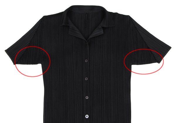 プリーツプリーズPLEATS PLEASE プリーツ半袖シャツ 黒4 - メルカリ