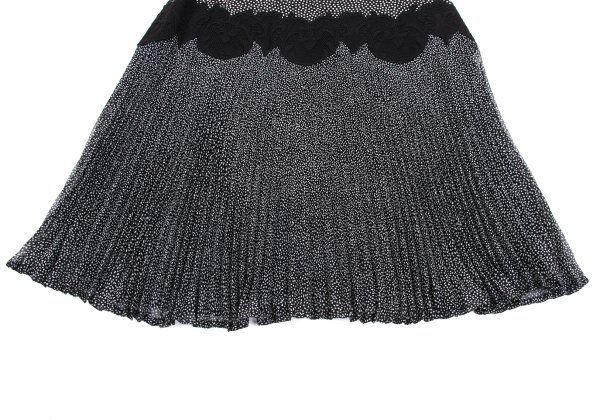 ジャンニヴェルサーチGIANNI VERSACE レース切替ドットシルクプリーツ