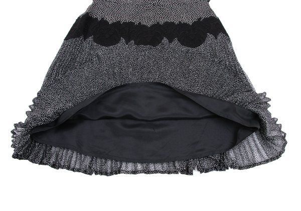 ジャンニヴェルサーチGIANNI VERSACE レース切替ドットシルクプリーツ