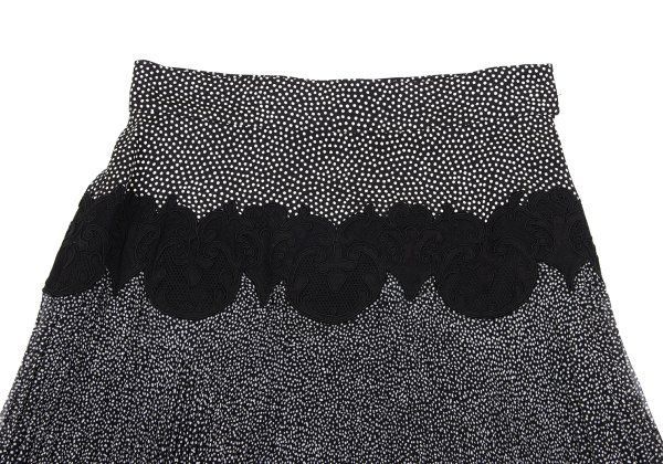 ジャンニヴェルサーチGIANNI VERSACE レース切替ドットシルクプリーツ