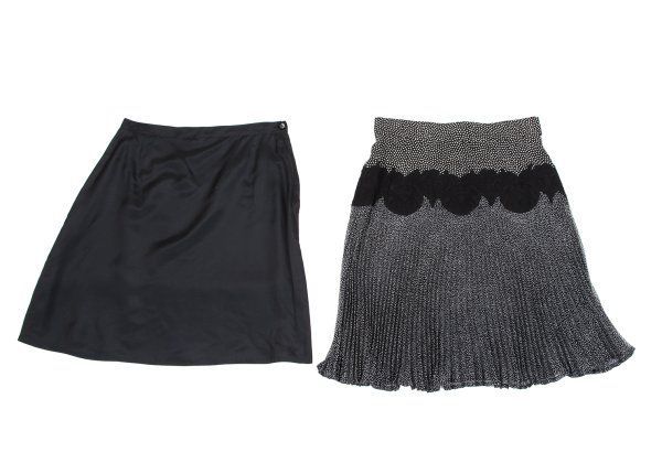 ジャンニヴェルサーチGIANNI VERSACE レース切替ドットシルクプリーツ