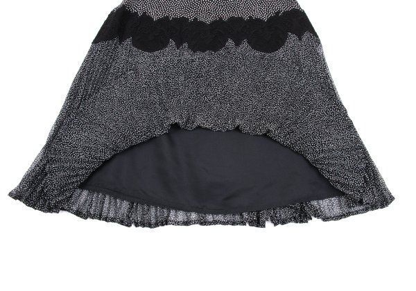 ジャンニヴェルサーチGIANNI VERSACE レース切替ドットシルクプリーツ