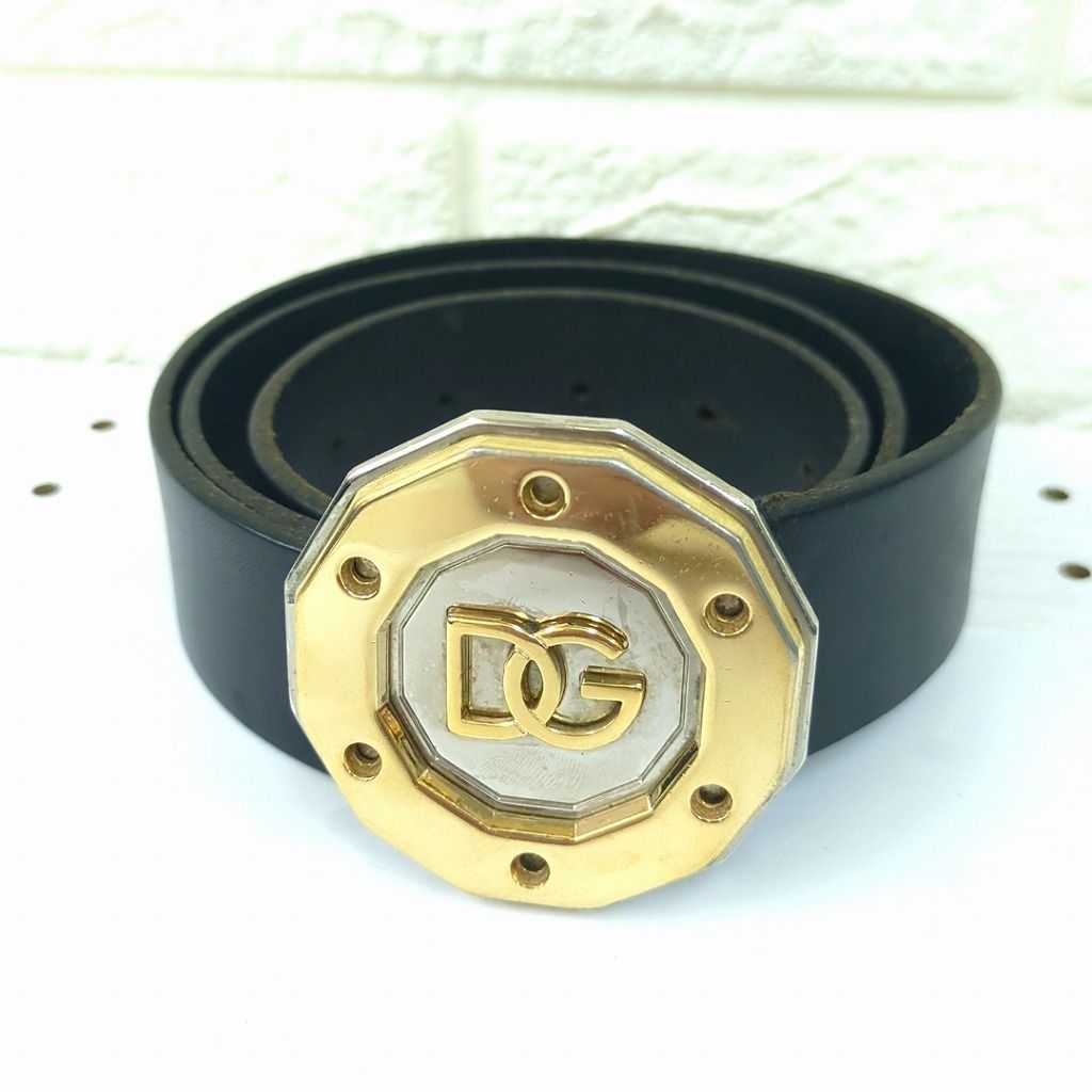 D&G ドルチェ＆ガッバーナ レザー ベルト ブラック イタリア製 - メルカリ