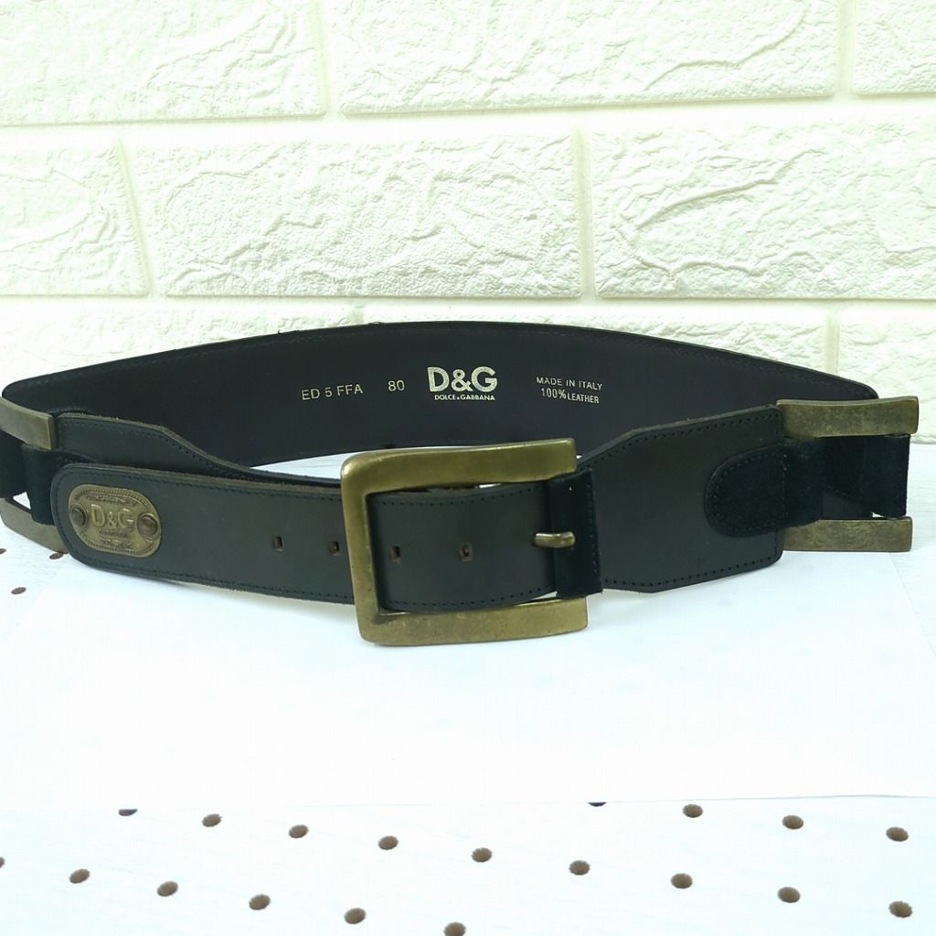 D&G ドルチェ＆ガッバーナ レザー ベルト ダークブラウン イタリア製