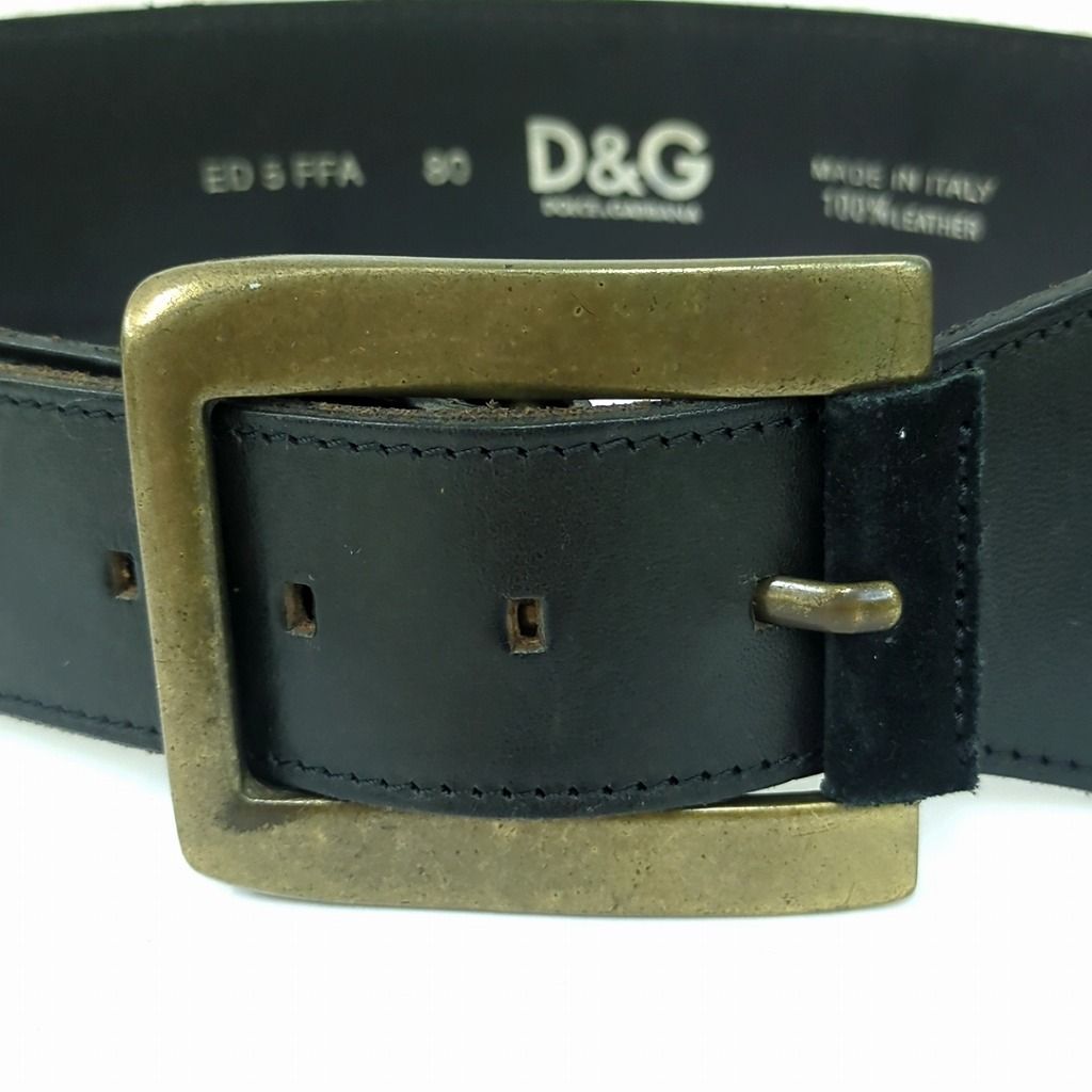 D&G ドルチェ＆ガッバーナ レザー ベルト ダークブラウン イタリア製