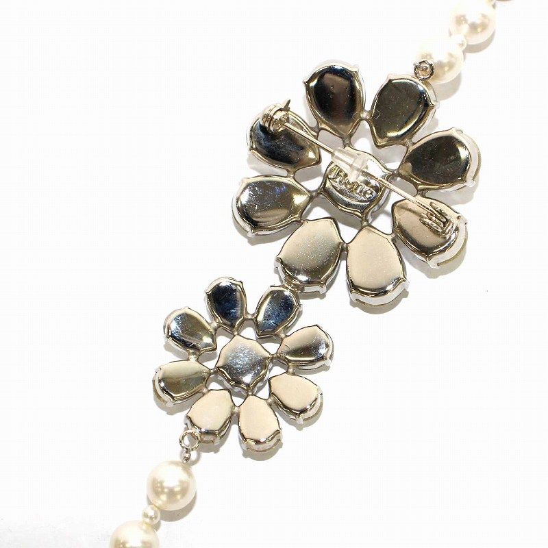 ルネ Rene ネックレス ブローチ スワロフスキーフラワー フェイク