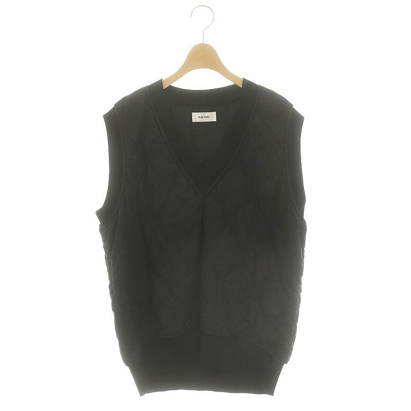 machatt マチャット キルティング ベスト ブラック Vネック 完売品】machatt マチャット キルティング ベスト ブラック Vネック