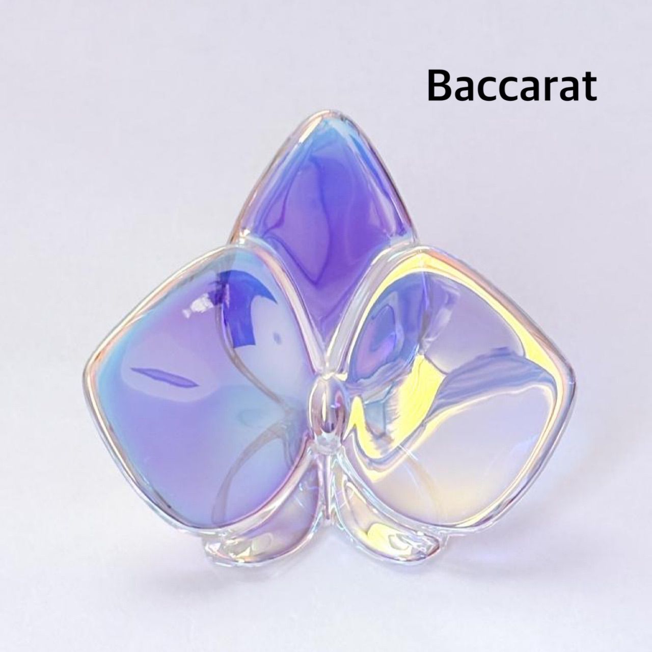 Baccarat バカラ オーキッド 洋蘭 オブジェ 置物 オーロラカラー 送料込み 6462434