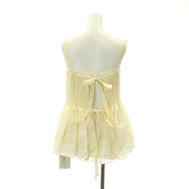 カデュネ CADUNE 24SS キャミソール ペプラム リボン 38 アイボリー