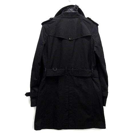 未使用 バーバリーブラックレーベル トレンチコート ライナー付 コットン 黒 M バーバリーブラックレーベル BURBERRY BLACK LABEL トレンチコート