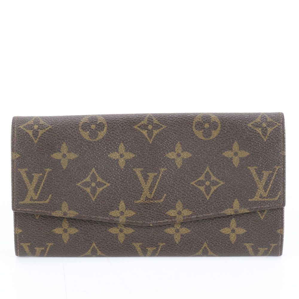 美品 ルイヴィトン モノグラム ポルト モネ クレディ レザー 長財布 二