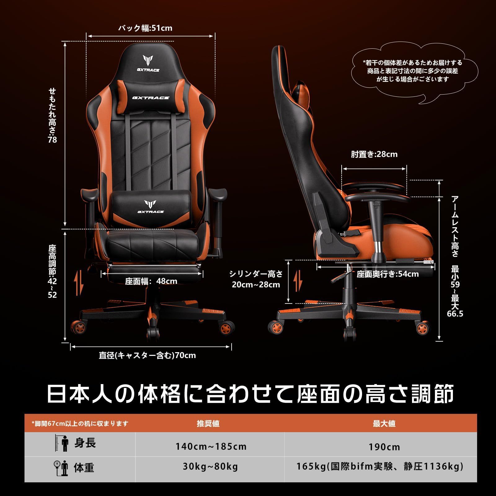 １６５度リクライニング機能 ハイバック