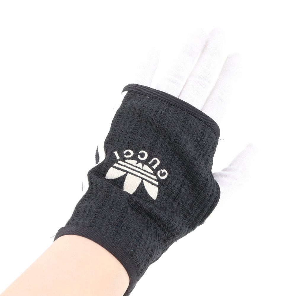 グッチ アディダス コラボ グローブ 手袋 指なし ニット ロゴ 黒 ブラック グッチ アディダス コラボ グローブ 手袋 指なし ニット ロゴ 黒