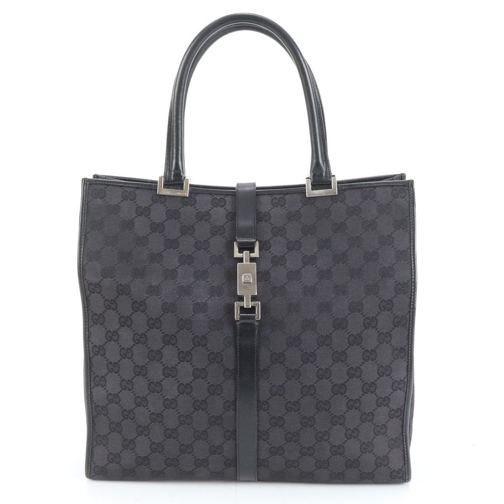 美品 グッチ GG キャンバス ジャッキー 002 1064 レザー トート バッグ