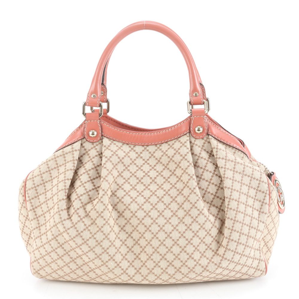 極美品 グッチ ディアマンテ スーキー 211944 レザー トート バッグ