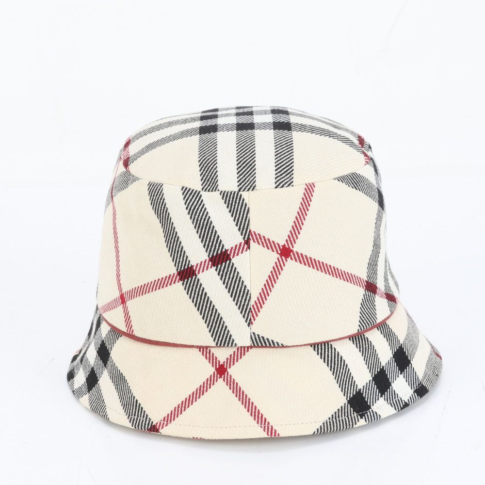 美品 バーバリー ノバ チェック バケット ハット バケハ 帽子 ベージュ
