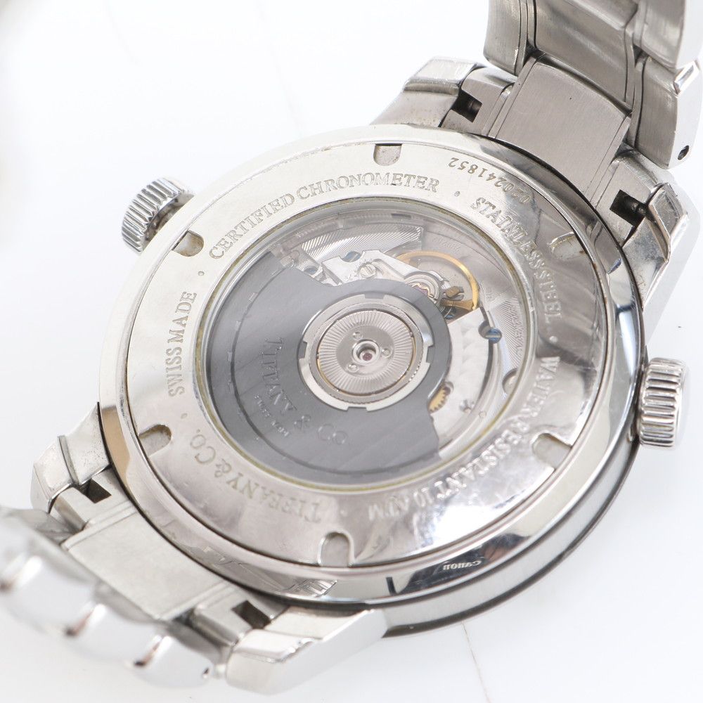  ティファニー マークT 57 自動巻き デイト 腕時計 ウォッチ グレー シルバー ブランド メンズ RWE DJ26 10 細見え 自動巻き時計 腕時計(アナログ)