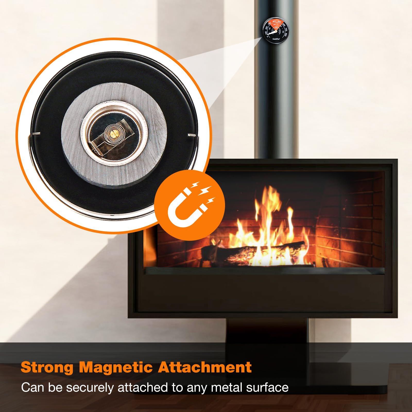 マグネット式ストーブ温度計 オーブン温度メーター 薪ストーブ/ガス